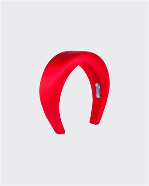 fiery red satin headband